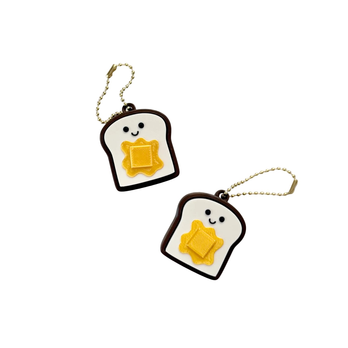 Buttered Toast Fidget Clicker Keychain — Kawaii Breakfast Food Clicker Toy