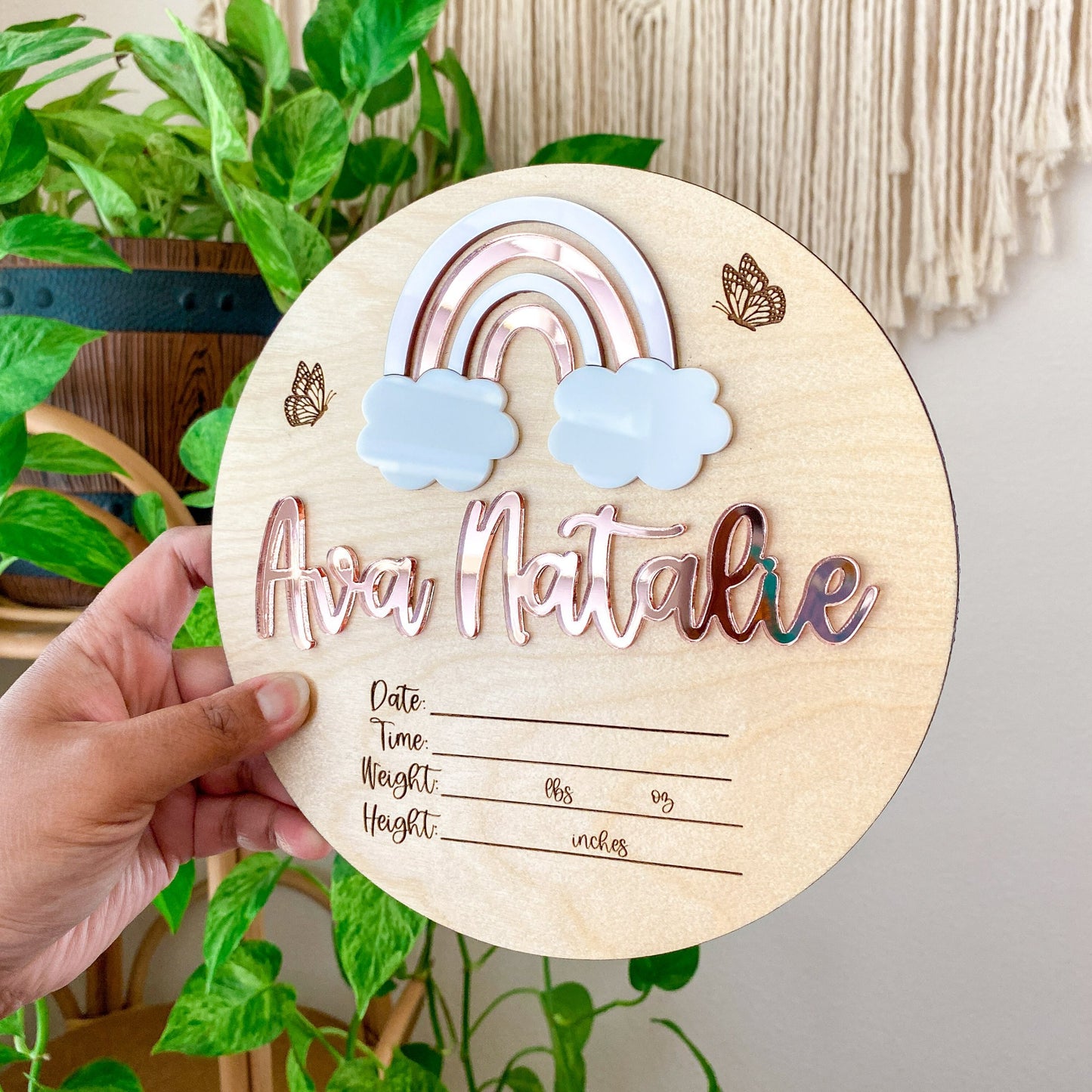 Baby Welcome Round - Butterflies & Rainbows