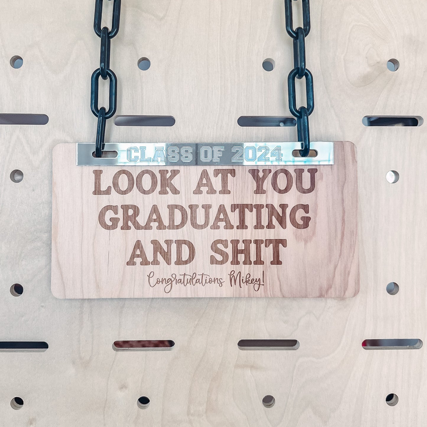 Look at you graduating and shit Chain Lei - CUSTOM
