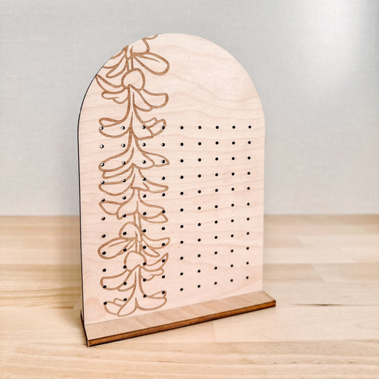 Plumeria Wooden Earring Stand