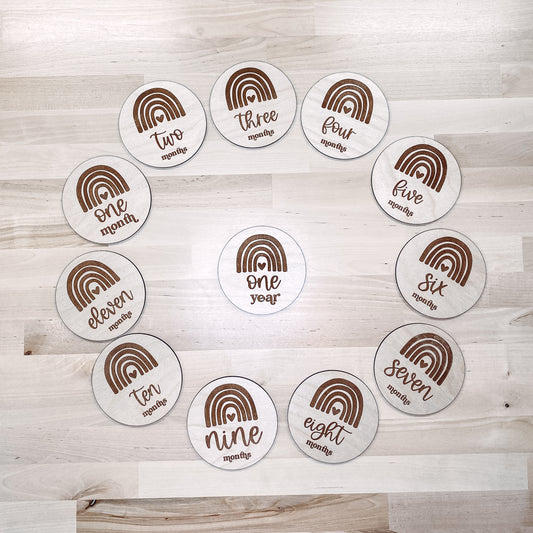 Baby Monthly Milestone Markers - Rainbow 12pk