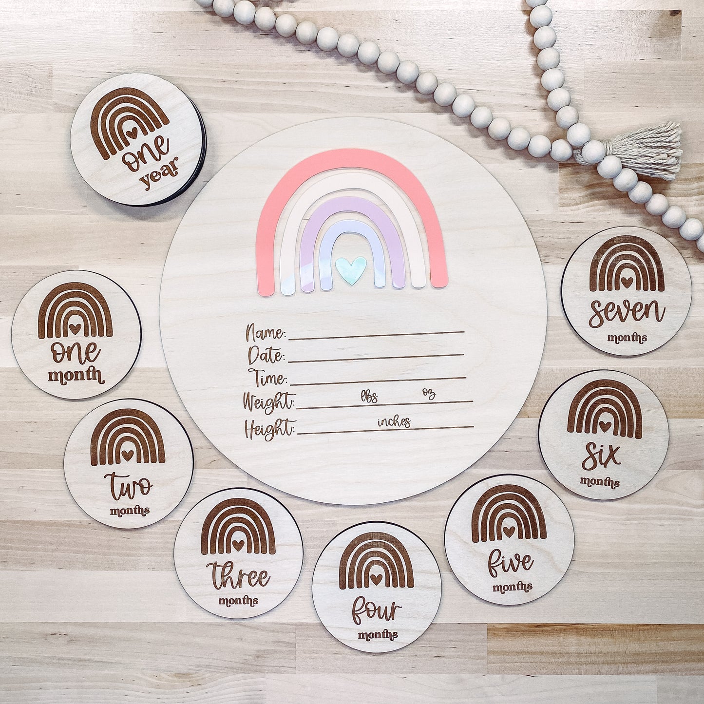 Baby Monthly Milestone Markers - Rainbow 12pk