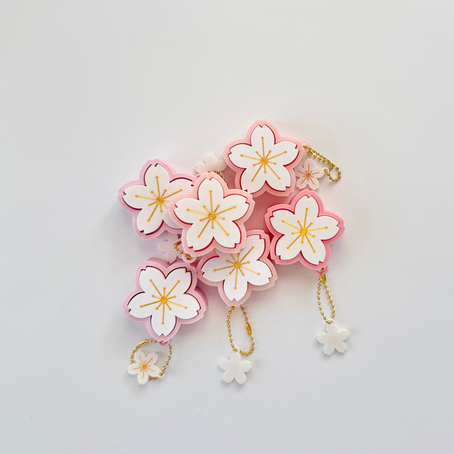 Sakura Cherry Blossom Fidget Clicker Keychain — Kawaii Handheld Clicker Toy