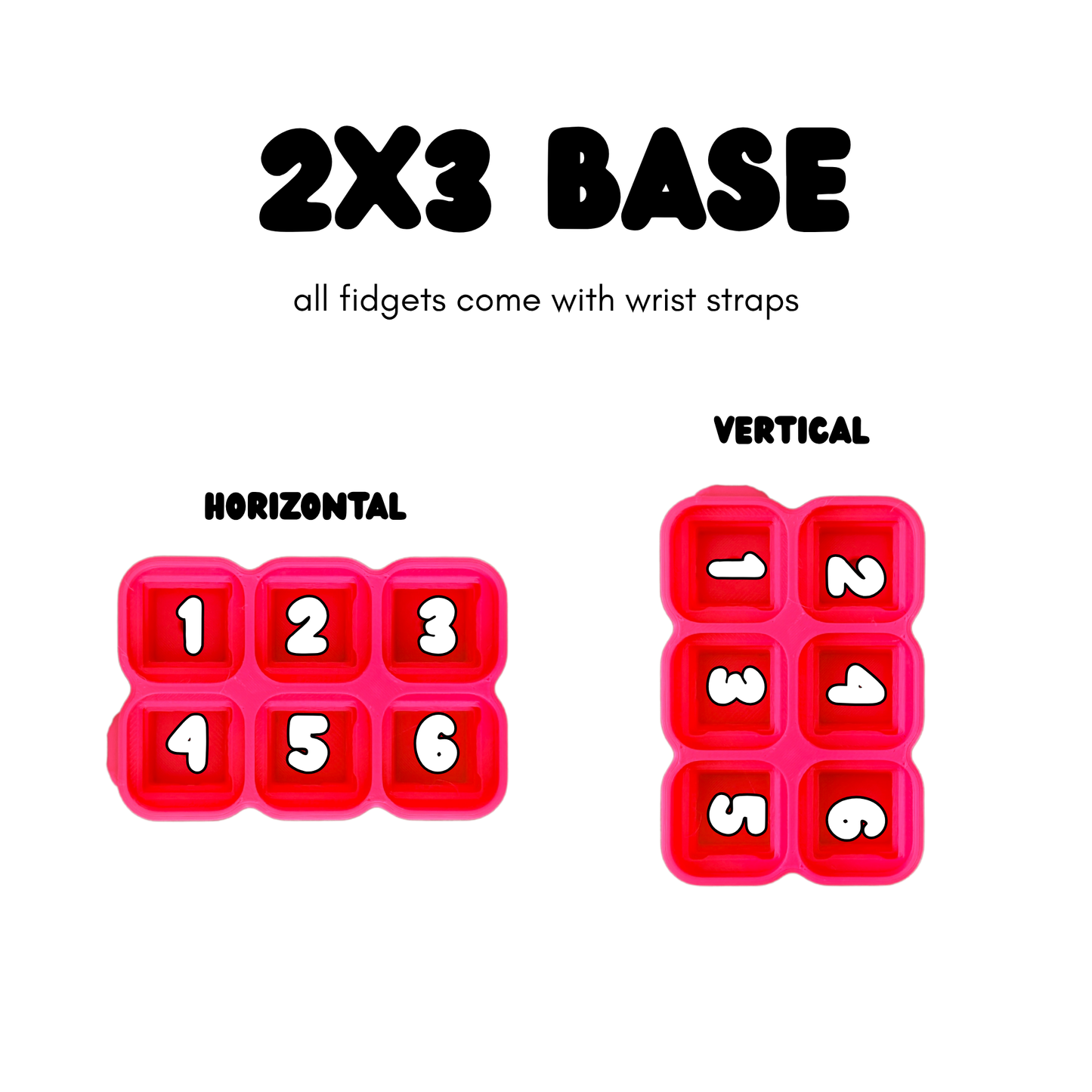 Pick It Click It Bar — -Piece 2x3 - 6pc Customizable Clicker Set | Choose Your Own Custom Printed Tiles | DIY Fidget Block