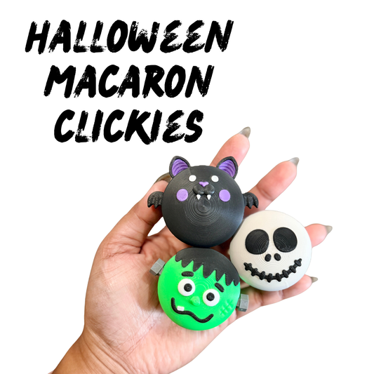 Halloween Macaron Clickies | Spooky Fidget Clickers | Cute Halloween Sensory Gifts