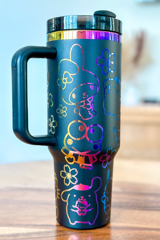 40oz Black Rainbow Sanrio Engrave