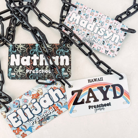 Preschool Graduation Lei Plate Set – Custom Name Keepsake Sign