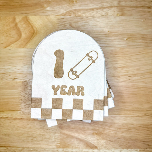 Baby Monthly Milestone Markers - Retro/Skater Vibes