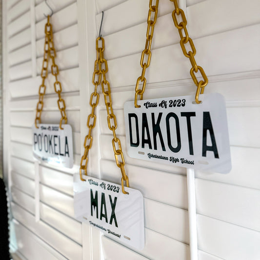 Personalized Graduation Lei - License Plate Style