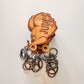 Personalized Stethoscope Floral Wooden Keychain