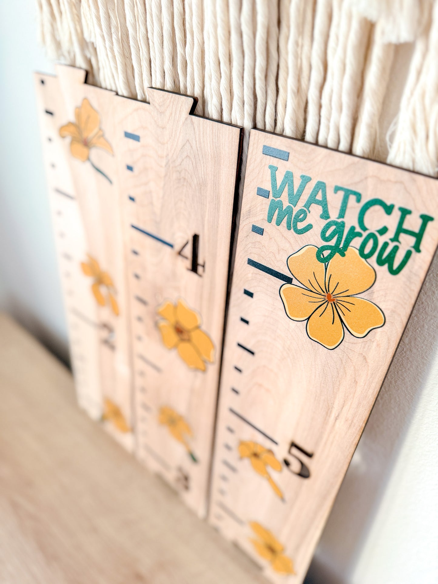 Keiki Puakenikeni Growth Chart - Wooden Height Ruler for Kids