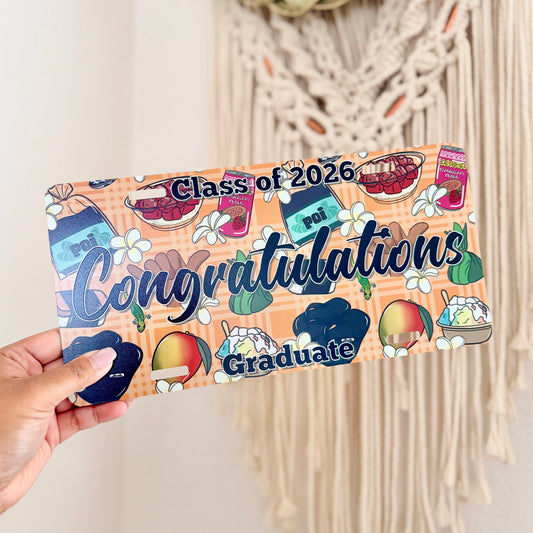 Local Snacks Graduation License Plate Sign – Class of 2026 (Personalized Name)