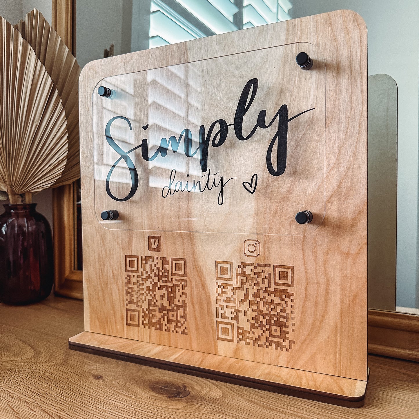 Social Media Sign - Wood & Acrylic