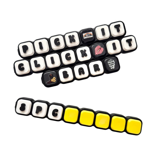 Pick It Click It Bar — 8-Piece Customizable Clicker Set | Choose Your Own Custom Printed Tiles | DIY Fidget Bar