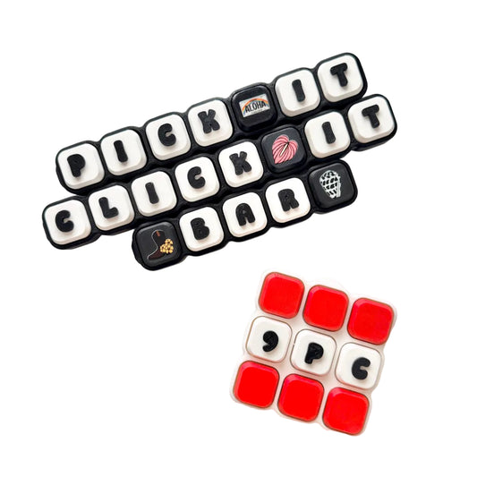 Pick It Click It Bar — 9-Piece 3x3 Customizable Clicker Set | Choose Your Own Custom Printed Tiles | DIY Fidget Block